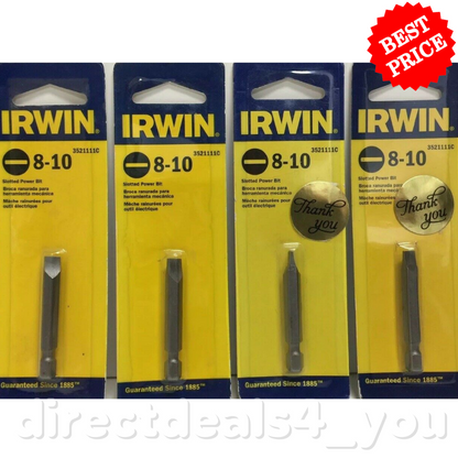 Irwin 3521111C #8-10 Slotted Power Bit (Pack of 4) - GOODSZON Discount Store