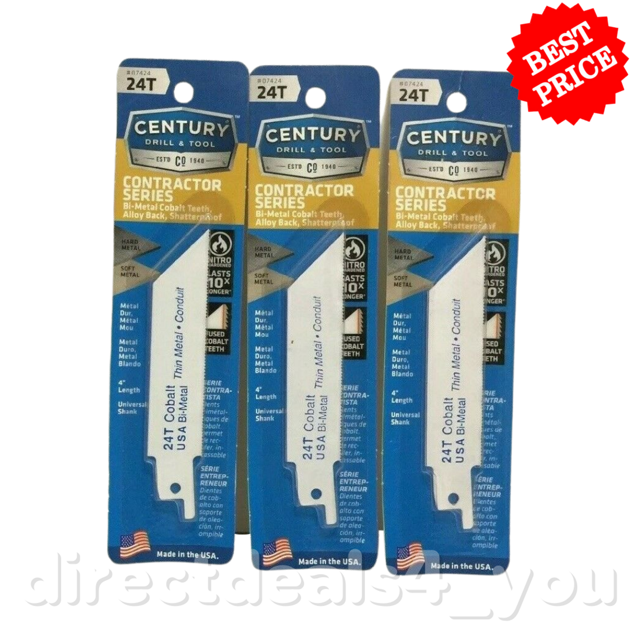 Century 07424 4" 24T Contractor Bi-Metal Saw Blades Pack of 3 - GOODSZON Discount Store
