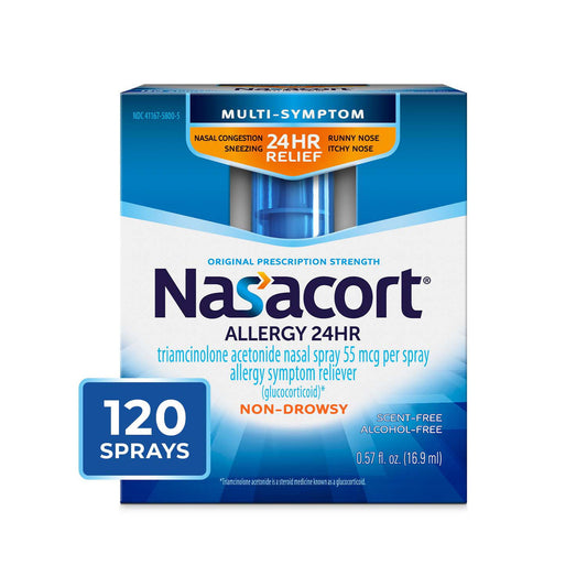 Nasacort 24HR Allergy Nasal Spray, Non-drowsy, 0.57 fl. oz. - GOODSZON Discount Store