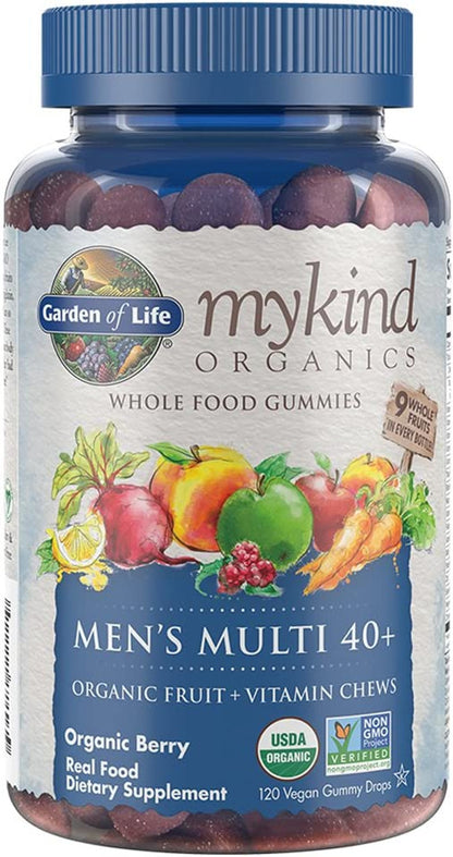 MyKind Organics, Men's Multi 40+, Organic Berry, 120 Vegan Gummy Drops, Garden of Life - GOODSZON Discount Store