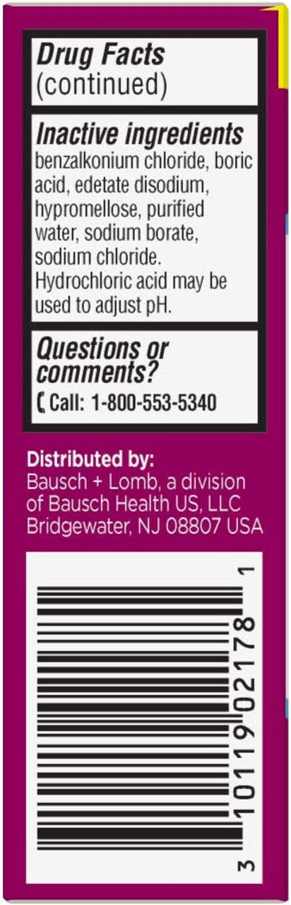 Opcon-A® Eye Allergy Relief Drops–Antihistamine and Redness Reliever Eye Drops–from Bausch + Lomb – 0.5 FL OZ (15 mL) Twin Pack (Pack of 2) - GOODSZON Discount Store