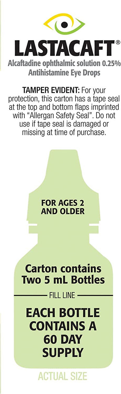 Lastacaft Once Daily Eye Allergy Itch Relief Drops, 2 Count, 2x5 mL - GOODSZON Discount Store