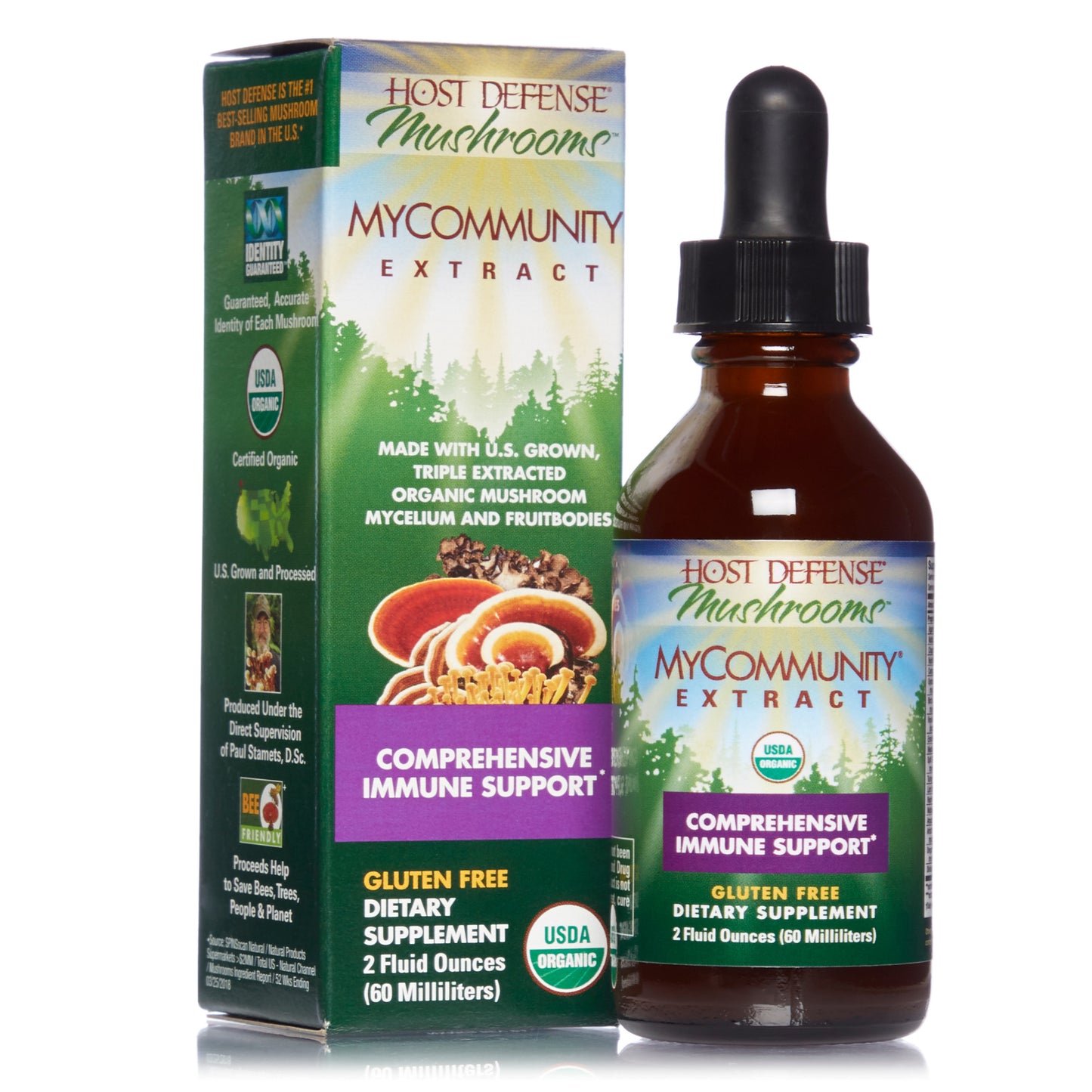 Host Defense, MyCommunity Extract, Advanced Immune Support, Mushroom Supplement with Lion’s Mane, Reishi, Vegan, Organic, 2 oz (60 Servings) - GOODSZON Discount Store