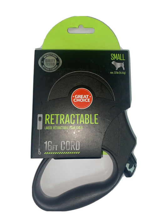 Great Choice Retractable Cord Dog Leash Small Black - GOODSZON Discount Store