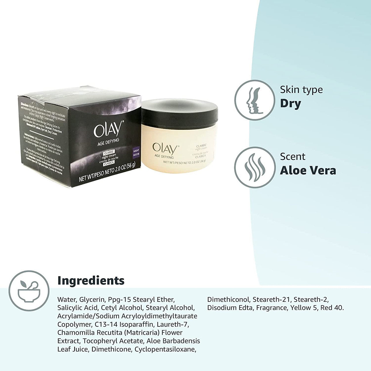 Olay Age Defying Classic Night Cream, Face Moisturizer, 2 oz - GOODSZON Discount Store