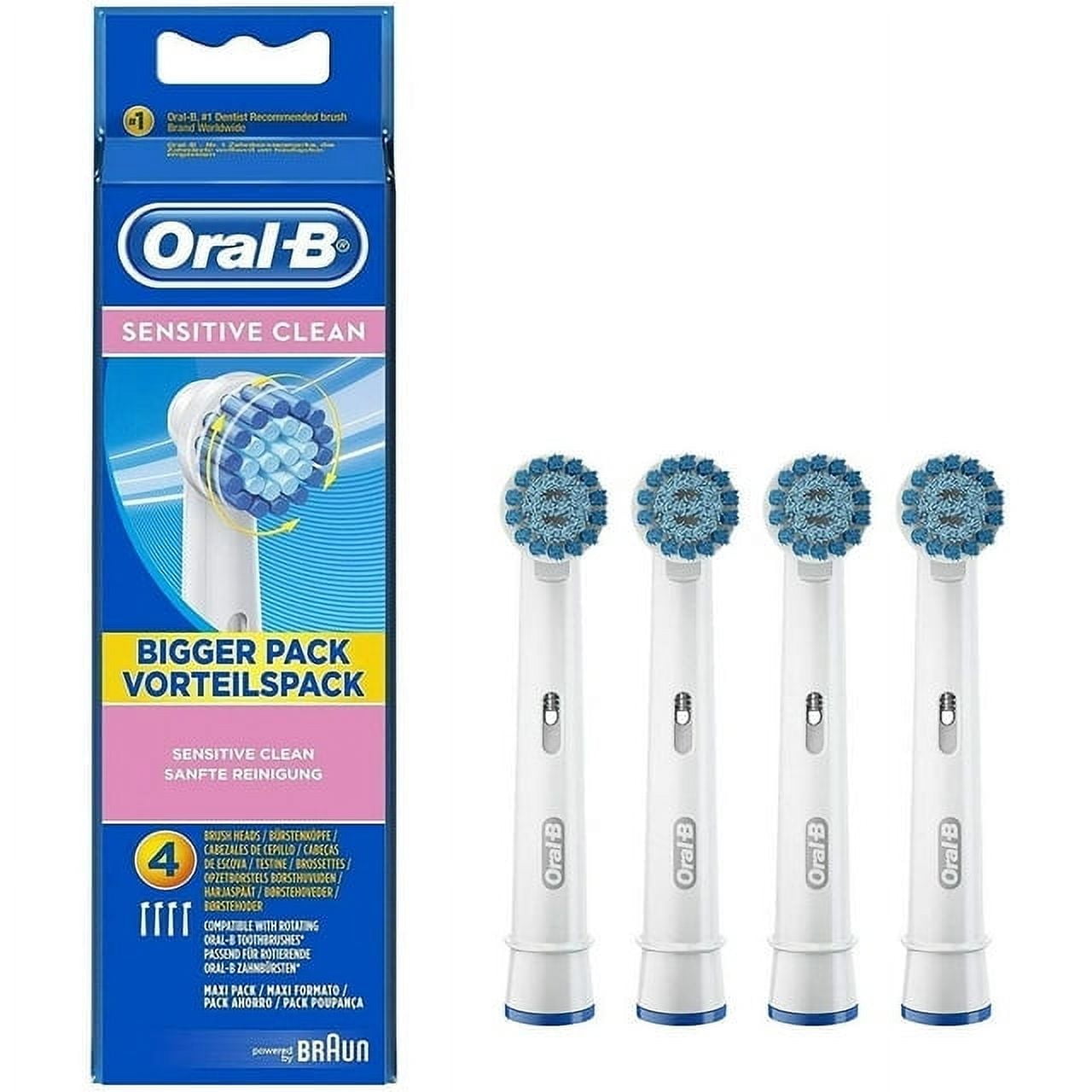 Oral-B Sensitive Clean Electric Toothbrush Replacement Brush Heads Refill, 4 Count - GOODSZON Discount Store