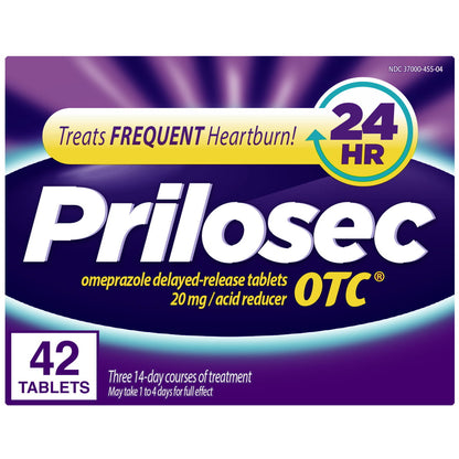 Prilosec OTC Heartburn Relief, Omeprazole, Acid Reducer Tablets 42 Ct - GOODSZON Discount Store