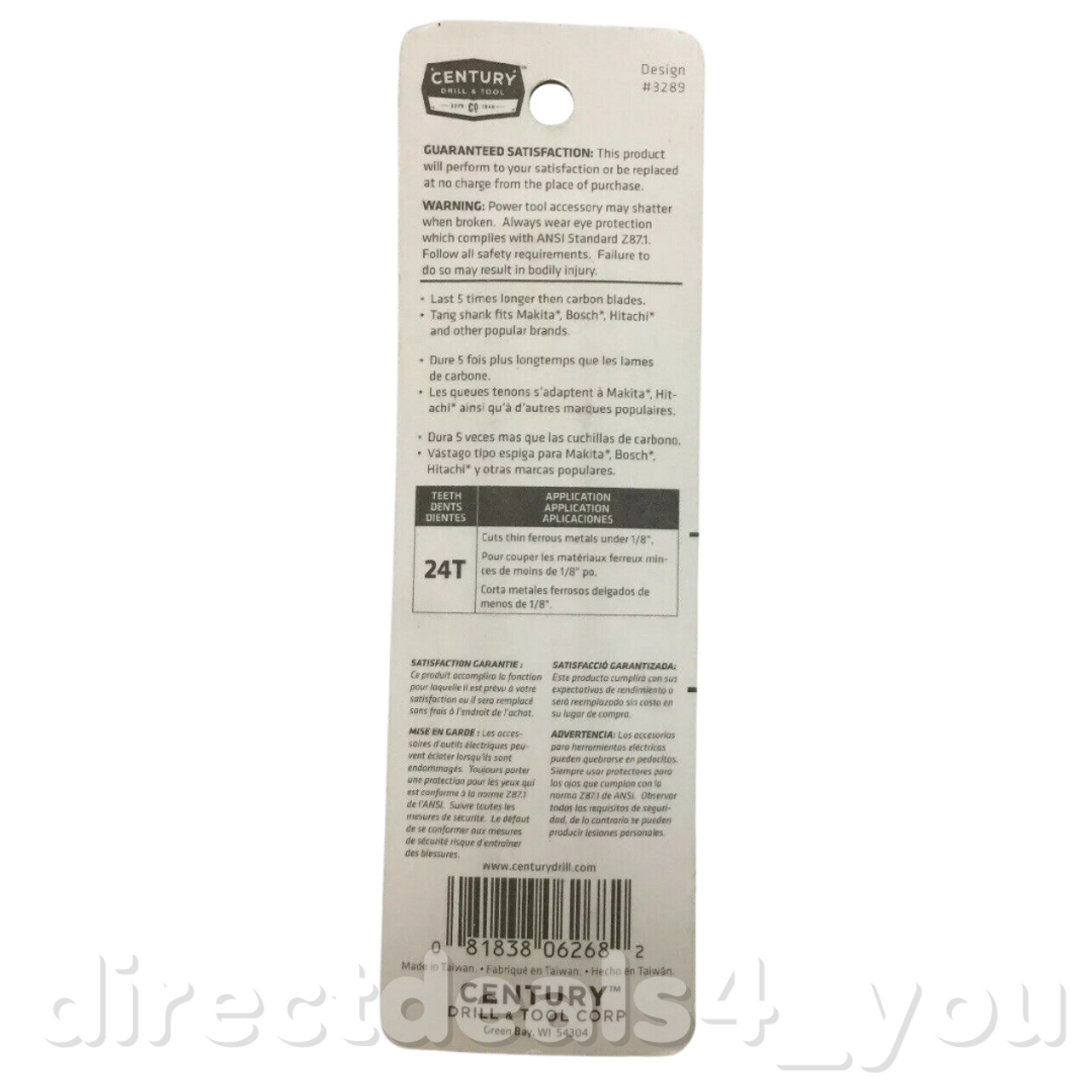 Century Drill & Tool 06268 24T Jig-Saw Bi-Metal Saw Blades Pack of 4 - GOODSZON Discount Store