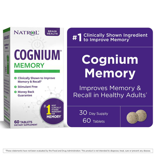 Natrol® Cognium Memory Tablets, Brain Health Support Supplement, 100mg, 60 Count - GOODSZON Discount Store