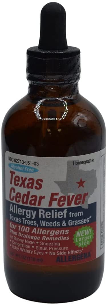 Allergena Texas Cedar Fever Allergy Relief 100 allergens Plus Drainage - 4 FL OZ 118 ml Bottle - GOODSZON Discount Store