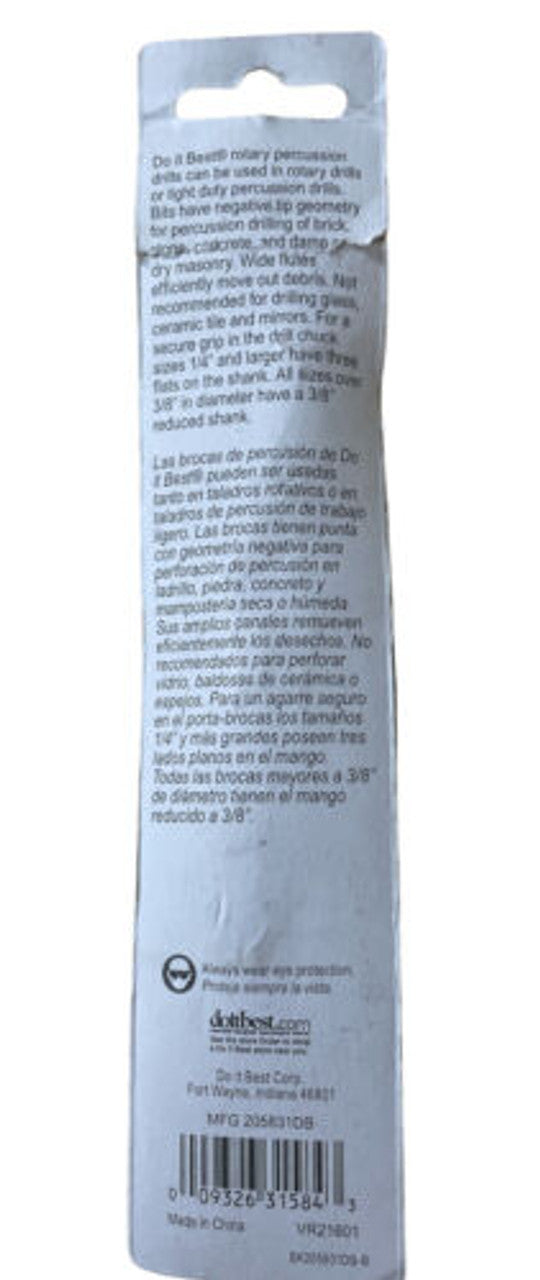 Do it Best 7/8 In. x 6 In. Rotary Percussion Masonry Drill Bit 205831DB Pack 2 - GOODSZON Discount Store