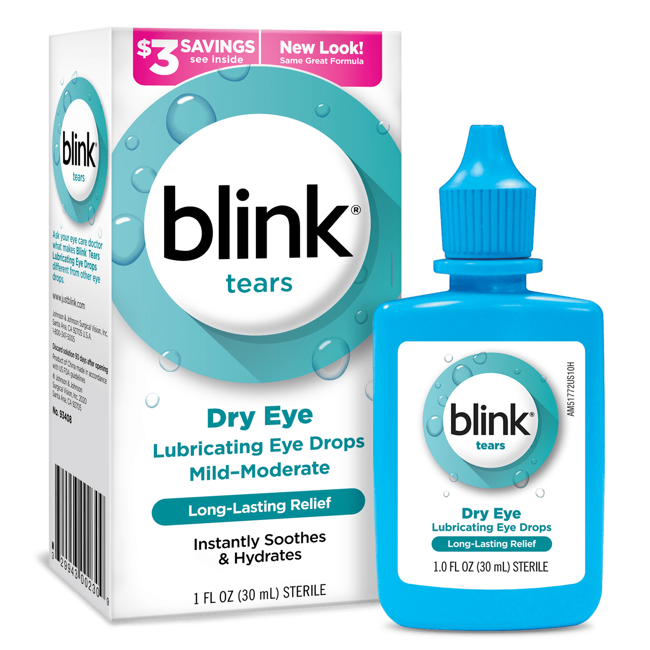Blink Tears Lubricating Eye Drops, Mild Moderate Dry Eye, 1 fl oz - GOODSZON Discount Store