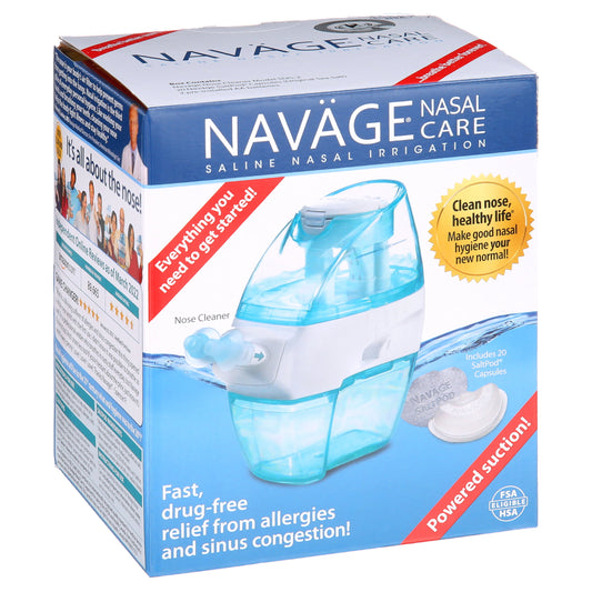 Navage Nasal Care Starter Bundle: Navage Nose Cleaner and 20 SaltPod Capsules, Blue - GOODSZON Discount Store