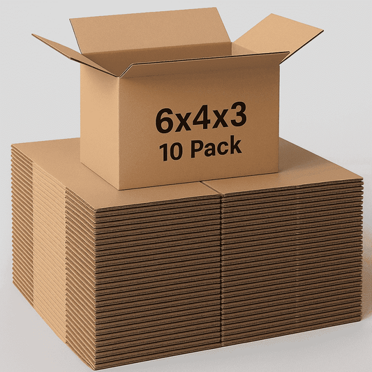 10 Pack 6x4x3 Inch Corrugated Boxes Mailer – Corrugated Cardboard Mailer Shipping Boxes, Small Mailing Packing Boxes for Shipping, Packing, Storage