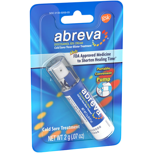 Abreva Cold Sore/Fever Blister Treatment Cream Pump 0.07 oz - GOODSZON Discount Store