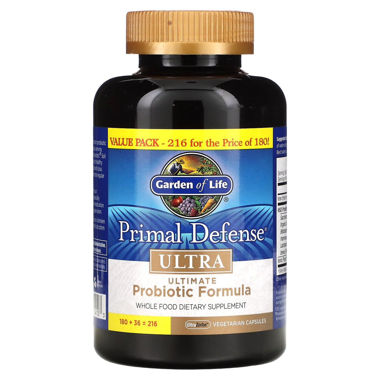 Garden of Life Primal Defense, Ultra, Ultimate Probiotic Formula, 216 UltraZorbe Vegetarian Capsules - GOODSZON Discount Store