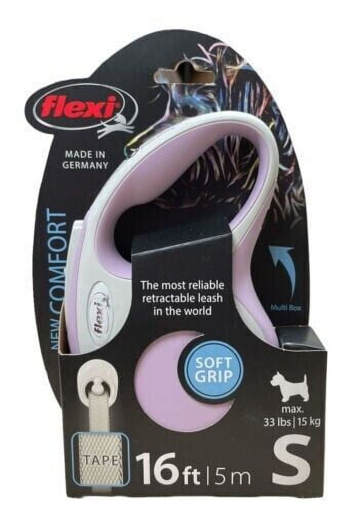 Flexi New Comfort Small Tape Retractable Dog Leash, 16 ft, Pink (For dogs up to 33 lbs) - GOODSZON Discount Store