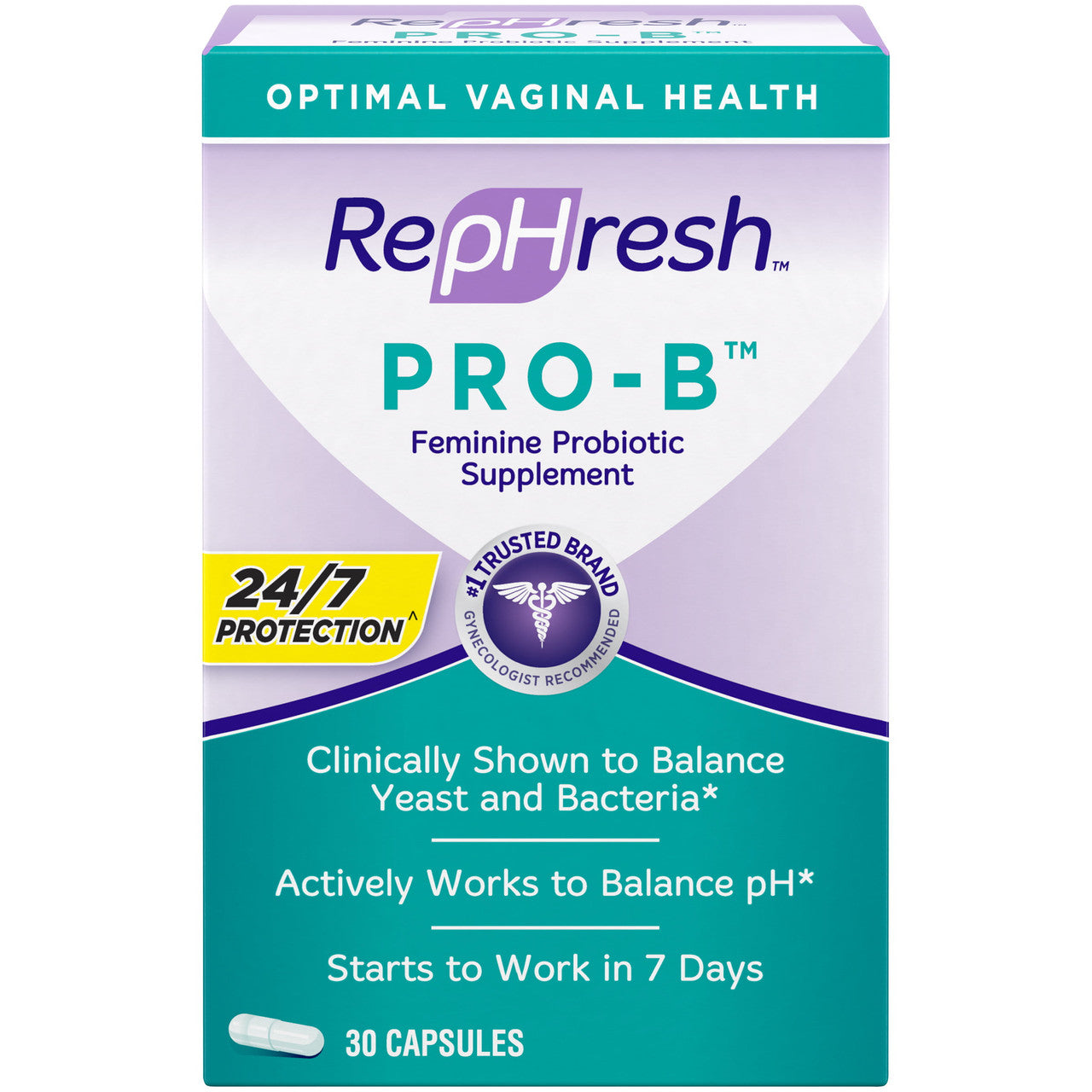 RepHresh Pro-B Probiotic Supplement for Women, 30 Oral Capsules - GOODSZON Discount Store
