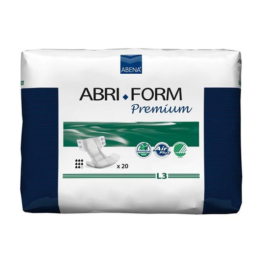 Abena North America 43673101 White Large Abri-Form Premium L3 Adult Heavy-Absorbent Incontinence Brief, Pack of 20 - GOODSZON Discount Store