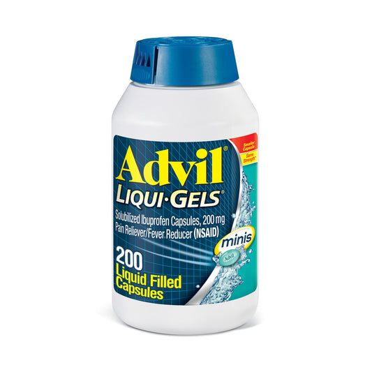 Advil Liqui-Gels Minis Pain and Headache Reliever Ibuprofen, 200 Mg Liquid Filled Capsules, 200 Count - GOODSZON Discount Store