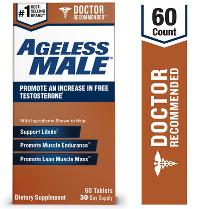 Ageless Male Free Testosterone Booster for Men – Doctor Recommended. Promote Lean Muscle Mass, Muscle Endurance, Libido and Energy. Safe & Effective, No Caffeine, 60 Ct - GOODSZON Discount Store