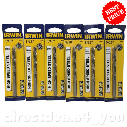 Irwin High Speed Steel #60520 5/16" Drill Bit Pack of 6 - GOODSZON Discount Store