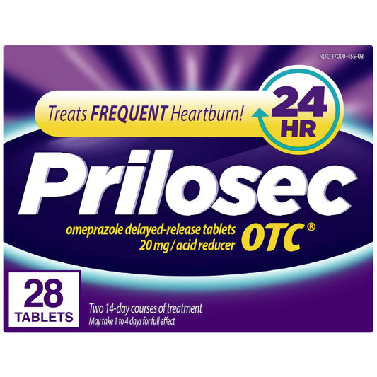Prilosec OTC, Omeprazole Delayed Release 20mg, Acid Reducer, All Day, All Night*, 20mg, 28 Tablets - GOODSZON Discount Store