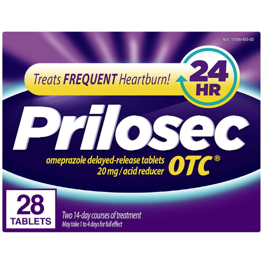 Prilosec OTC, Omeprazole Delayed Release 20mg, Acid Reducer, All Day, All Night*, 20mg, 28 Tablets - GOODSZON Discount Store