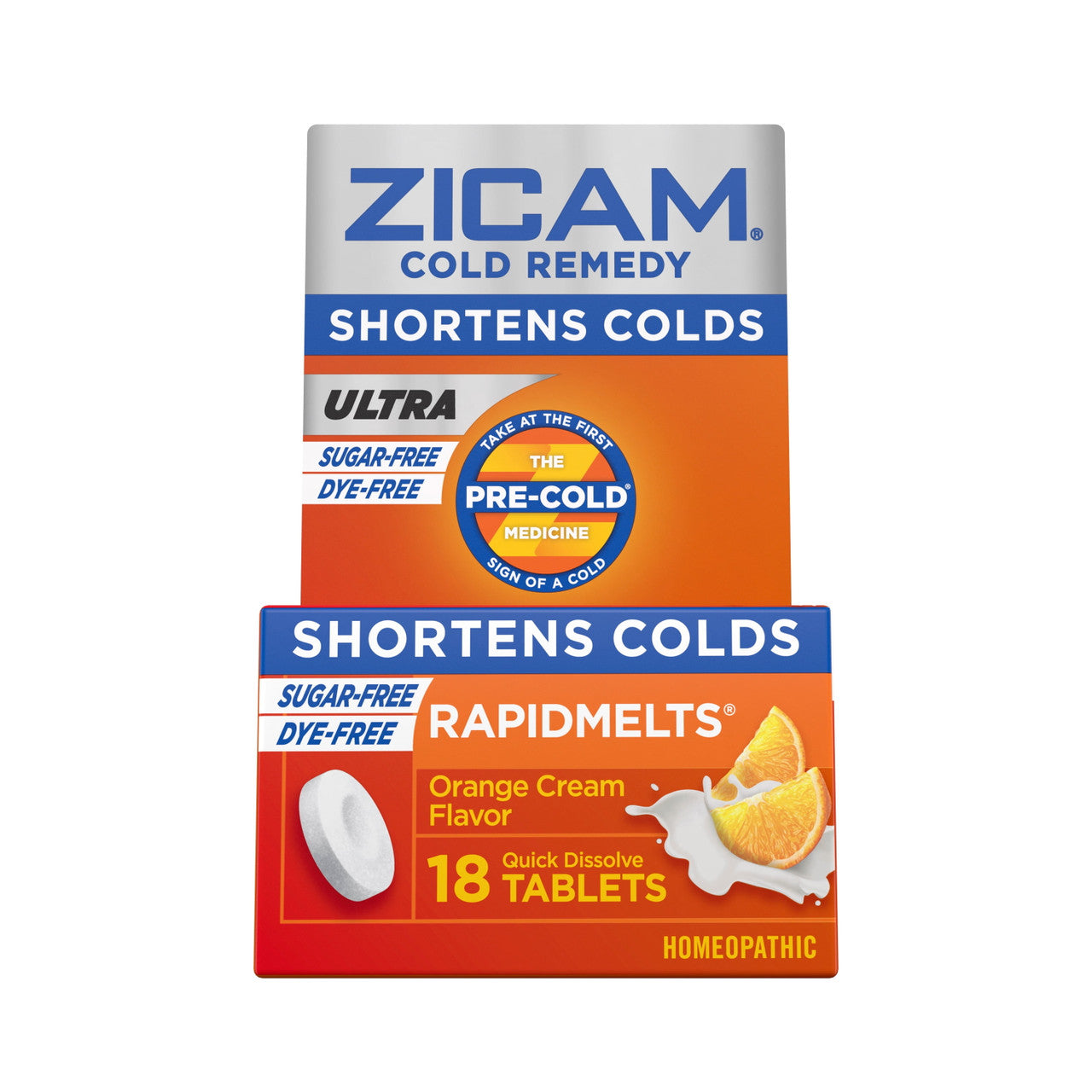 Zicam Ultra Cold Remedy Zinc Rapidmelts, Orange Cream Flavor, Homeopathic, Cold Shortening Medicine, Shortens Cold Duration, Sugar-Free, Dye-Free, 18 Count - GOODSZON Discount Store