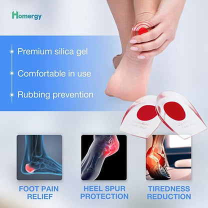 1 Pair Comfort Heel Cups Medical Grade Silicone Heel Cushions 4.06*2.24" (Pink) - GOODSZON Discount Store
