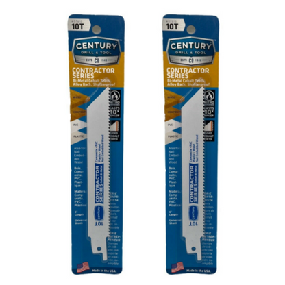 Century Drill & Tool 07610 Cobalt Reciprocating Saw Blade 6", 10T Pack of 2 - GOODSZON Discount Store