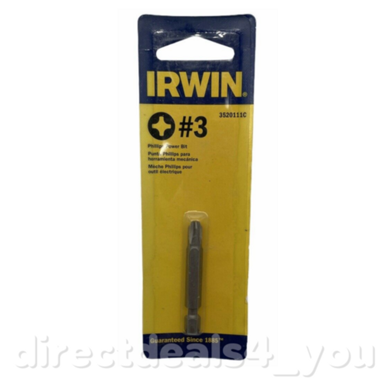 Irwin #3 Phillips Power Bit #3520111C (Pack of 6) - GOODSZON Discount Store