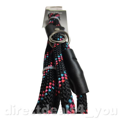 Good2Go Black Confetti Rope Dog Slip Leash Looped Dog Collar Adjustable 6 ft. - GOODSZON Discount Store