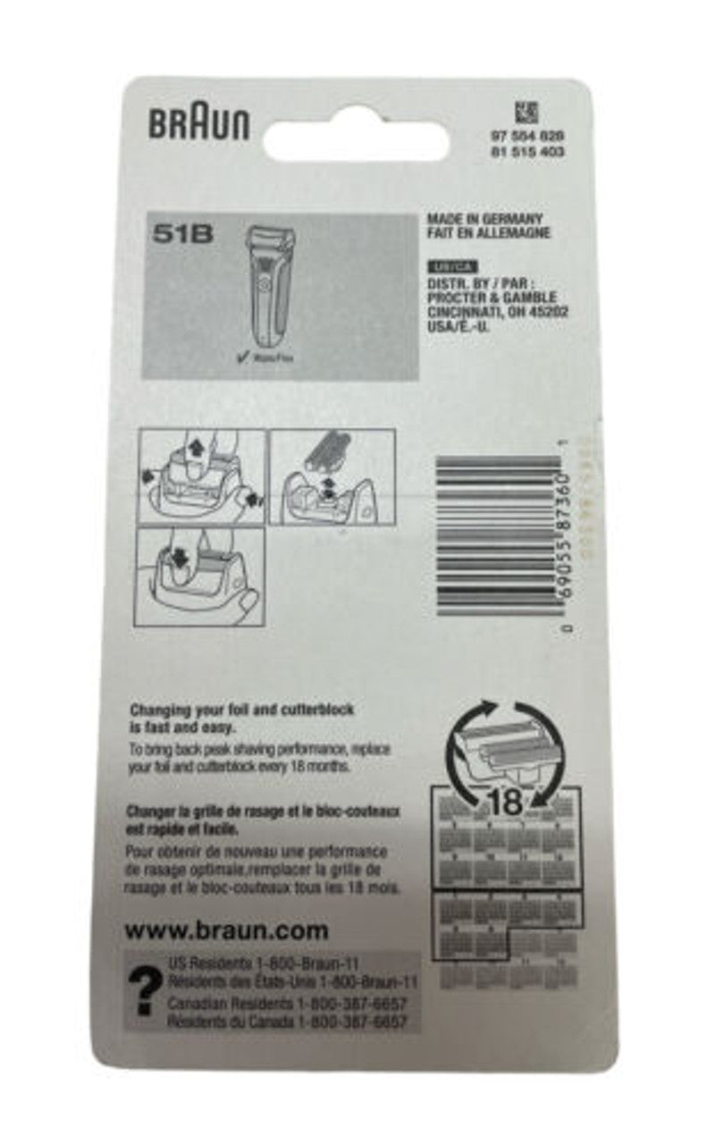 Braun Series 5 Old Generation Electric Shaver Replacement Head - 51B - Compatible with Waterflex Electric Razor WF2s - GOODSZON Discount Store