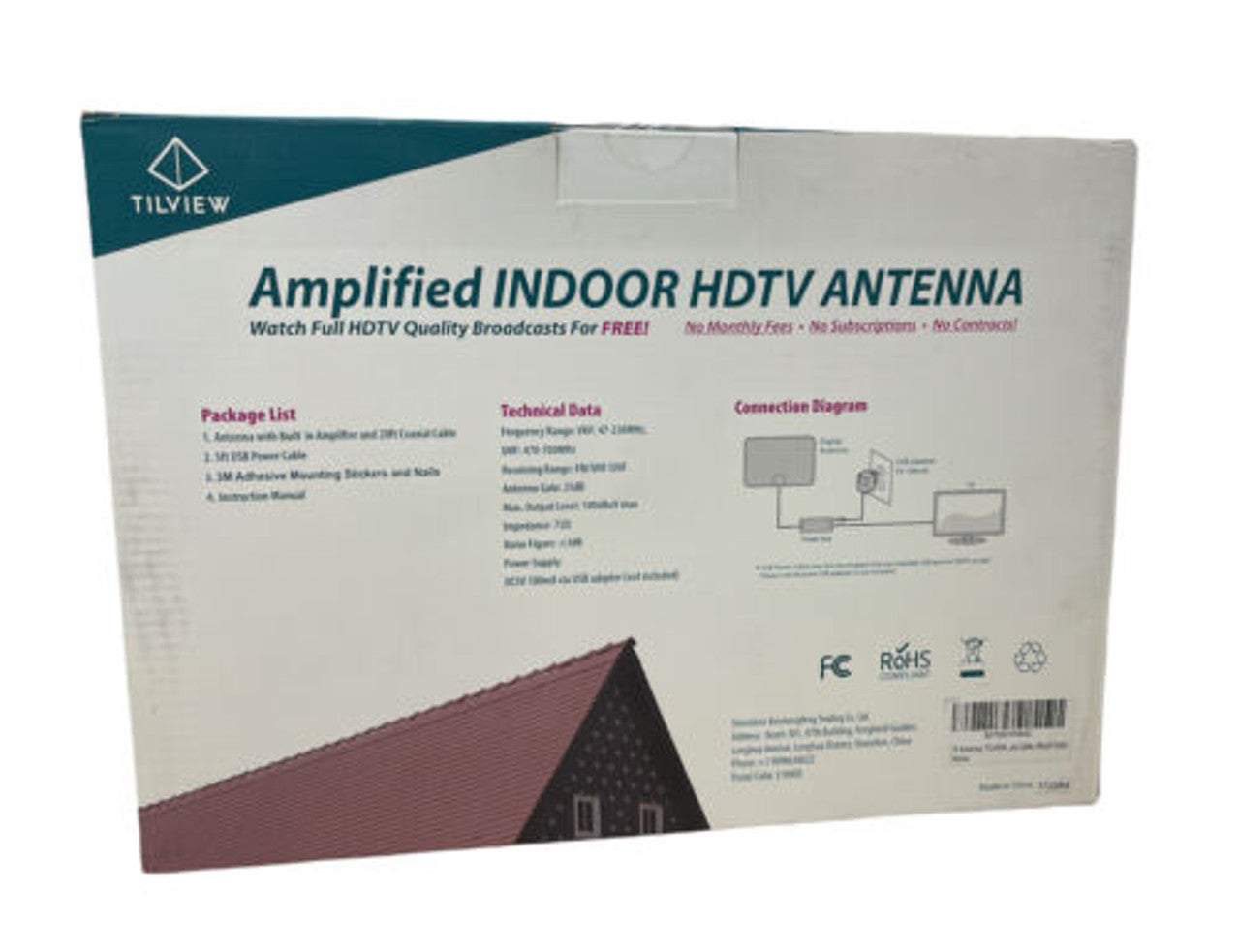 TILVIEW Amplified HD Digital TV Antenna 50 Miles/80KM Range Ultra-Thin Indoor - GOODSZON Discount Store
