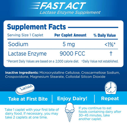 Lactaid Fast Act Lactose Intolerance 32 Caplets - GOODSZON Discount Store