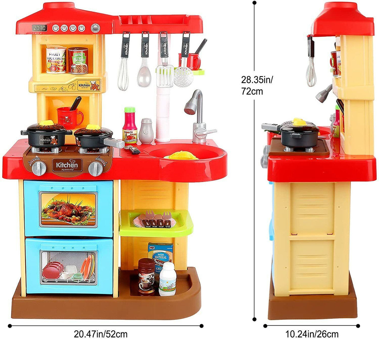deAO Kitchen Playset Toy with Sounds and Lights Role Playing Game - GOODSZON Discount Store