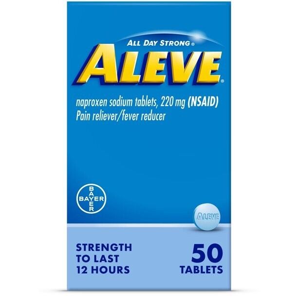 Aleve Pain Reliever/Fever Reducer 50 Tablets Exp 08/2025 Pack of 2 - GOODSZON Discount Store