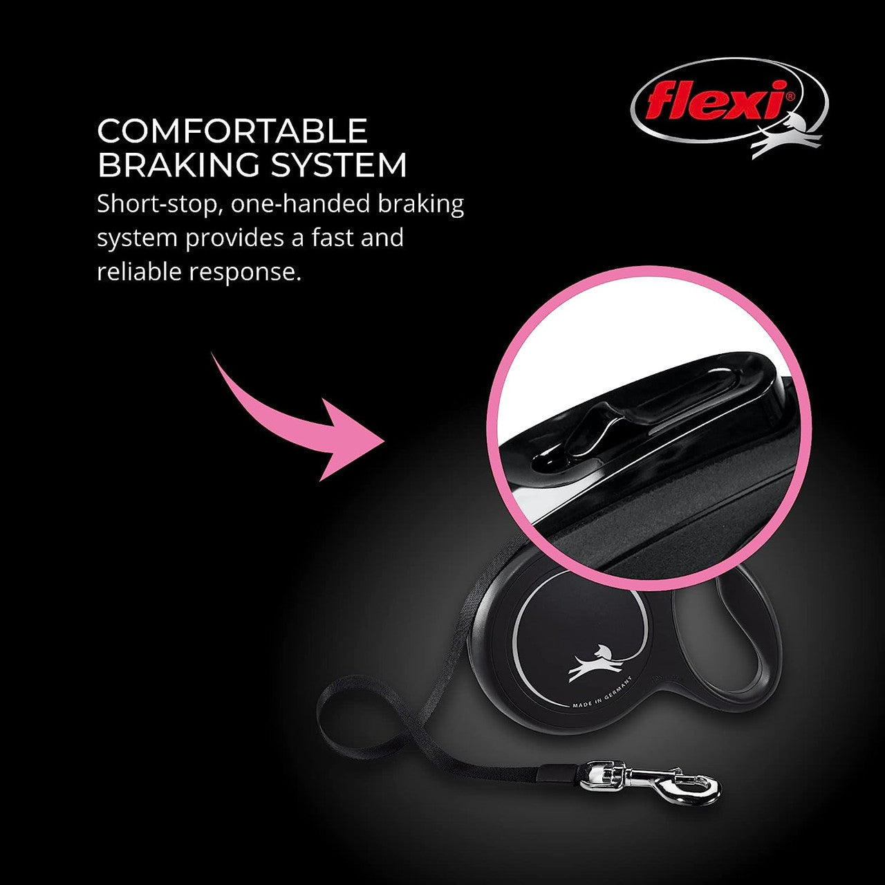 Flexi CORD S 16FT BK 16 ft. Classic Retractable Cord Leash, Black - GOODSZON Discount Store