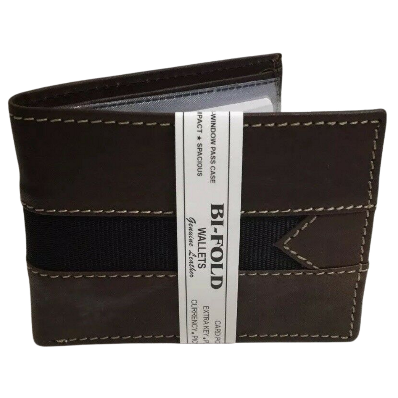 Men's Bi-Fold Wallets Genuine Leather Brown - GOODSZON Discount Store