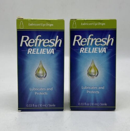 Refresh Relieva Lubricant Eye Drops, 0.33 Fl Oz (10ml) Sterile Pack2 - GOODSZON Discount Store