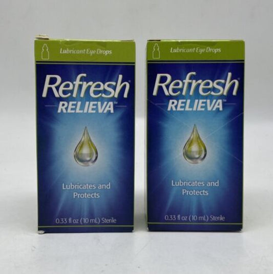 Refresh Relieva Lubricant Eye Drops, 0.33 Fl Oz (10ml) Sterile Pack2 - GOODSZON Discount Store