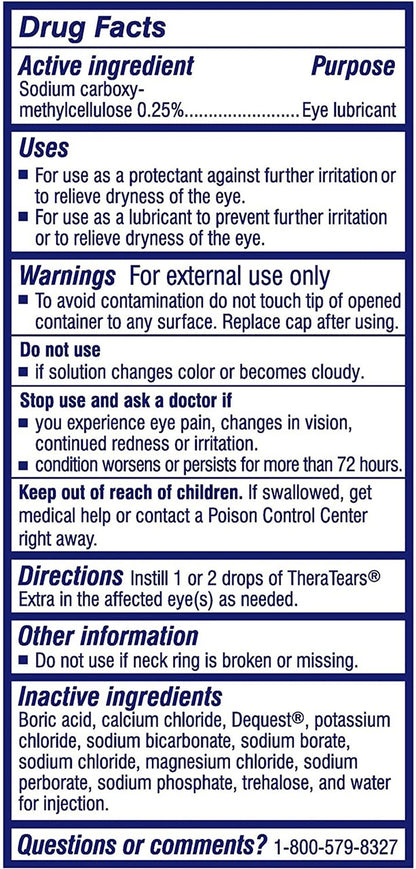TheraTears Eye Drops, Extra Moisturizing Eye Drops, 0.5 fl oz, 2 Pack - GOODSZON Discount Store