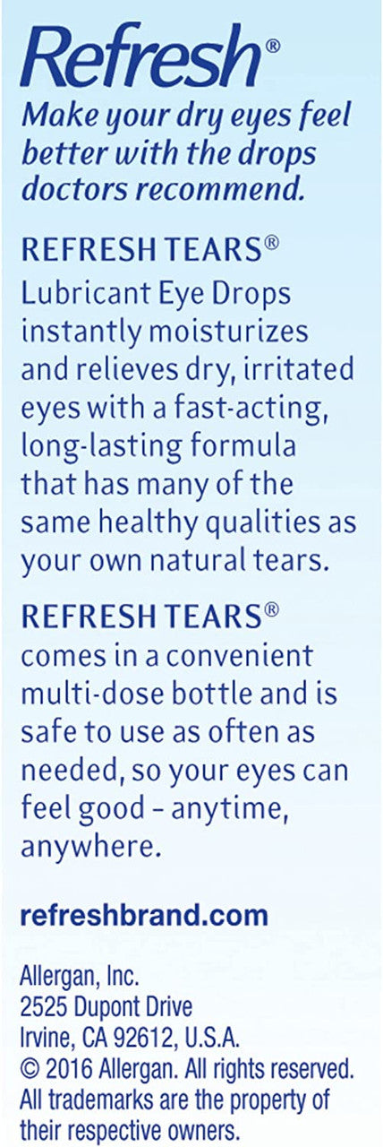Refresh Tears Lubricant Eye Drops Preserved Tears, 1 Count, 15 mL - GOODSZON Discount Store