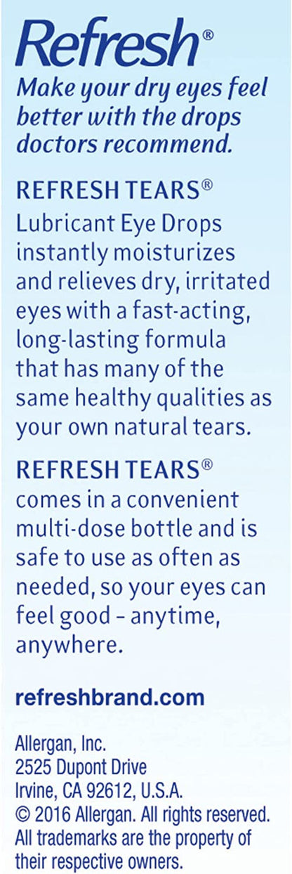 Refresh Tears Lubricant Eye Drops Preserved Tears, 1 Count, 15 mL - GOODSZON Discount Store
