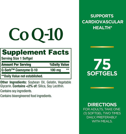Nature's Bounty CoQ10 Softgels, 100 Mg, 75 Ct - GOODSZON Discount Store