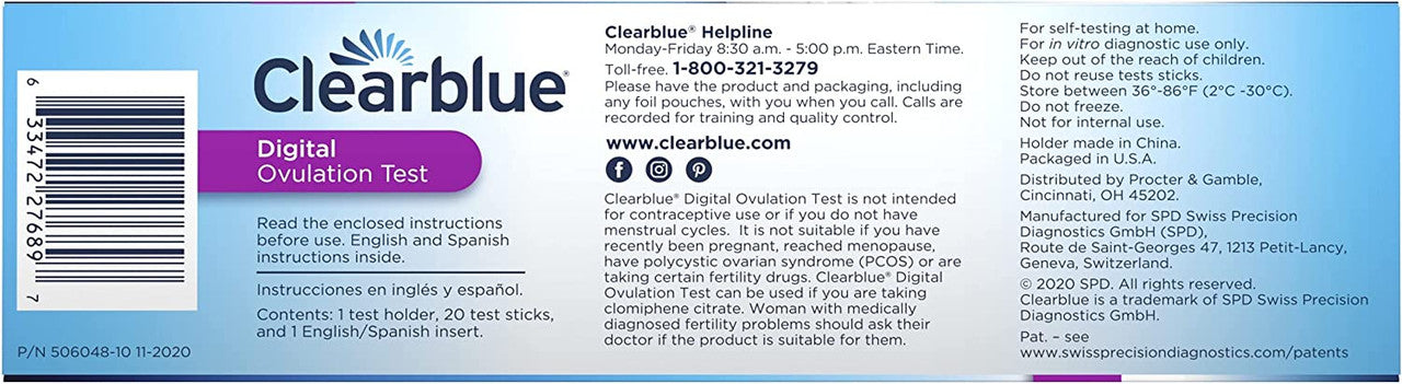 Clearblue Digital Ovulation Predictor Kit, 20 Digital Ovulation Tests - GOODSZON Discount Store