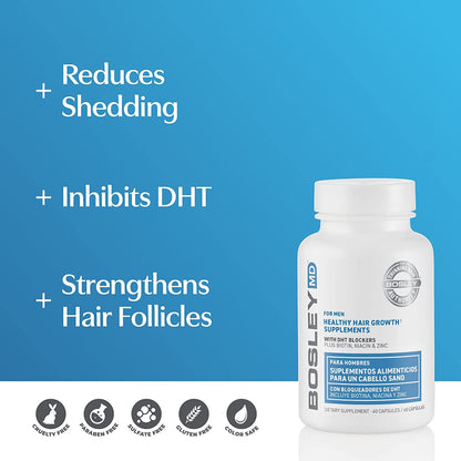 Bosley MD Men's Healthy Hair Growth Supplements - GOODSZON Discount Store