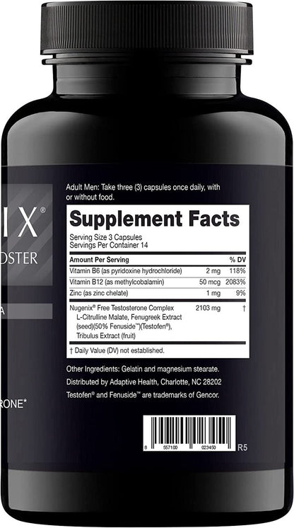 Nugenix® Free Testosterone Booster, Men's Dietary Supplement, 42 Count, 14 Servings - GOODSZON Discount Store