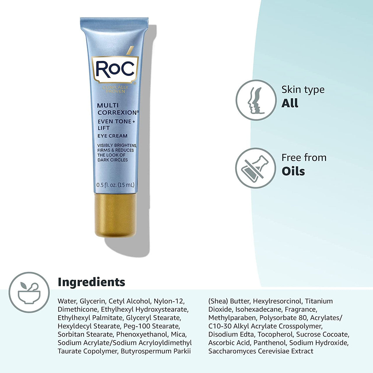 RoC Multi Correxion Even Tone + Lift Hexyl-R Complex Eye Cream 0.5 oz - GOODSZON Discount Store